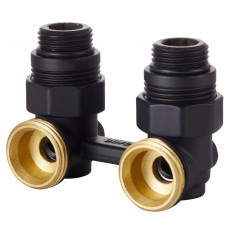 Узел нижнего подключения Royal Thermo угловой 1/2 х3/4 EK черный